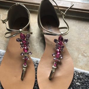 Guess rhinestone pink sandals